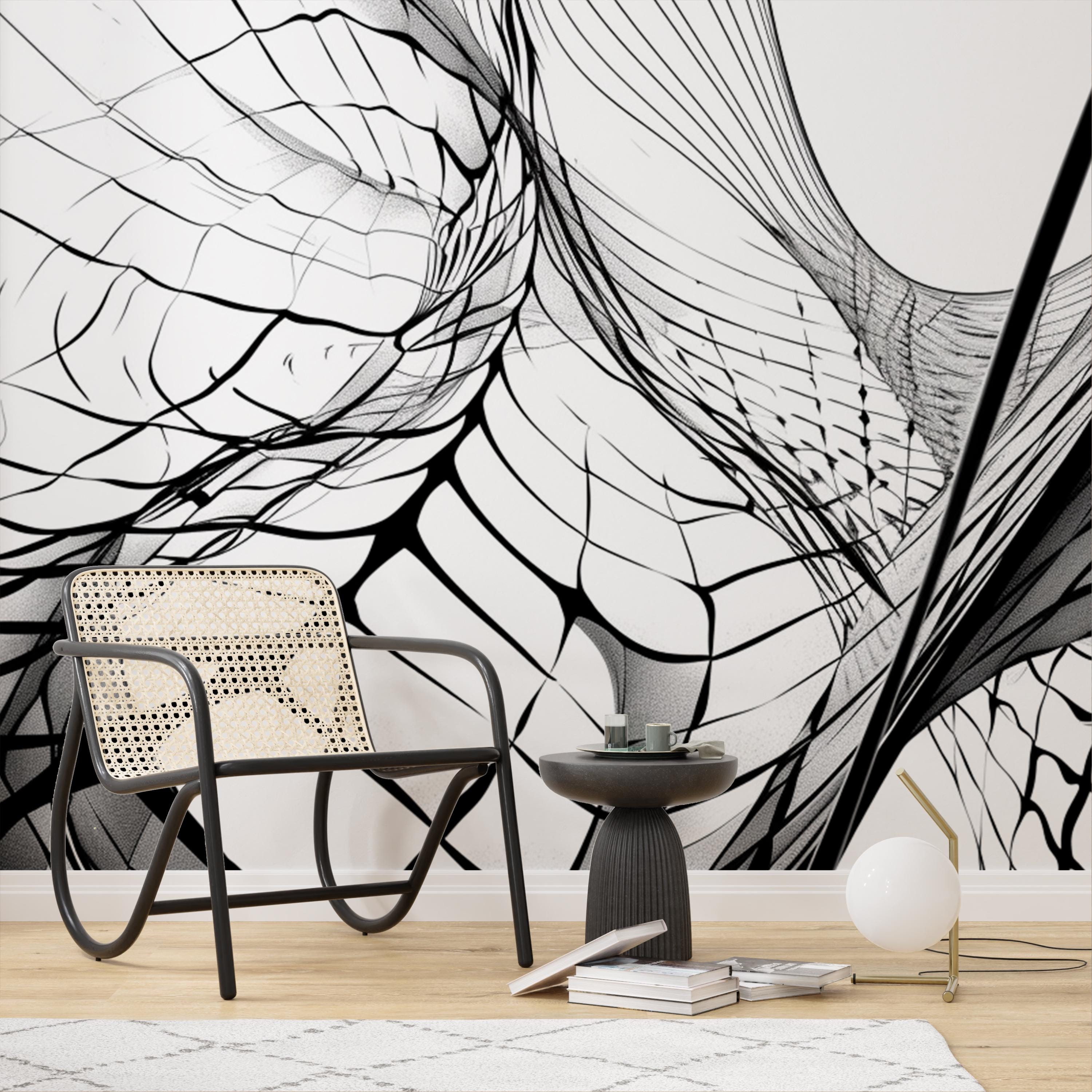 Optical Illusion Line Art Wallpaper