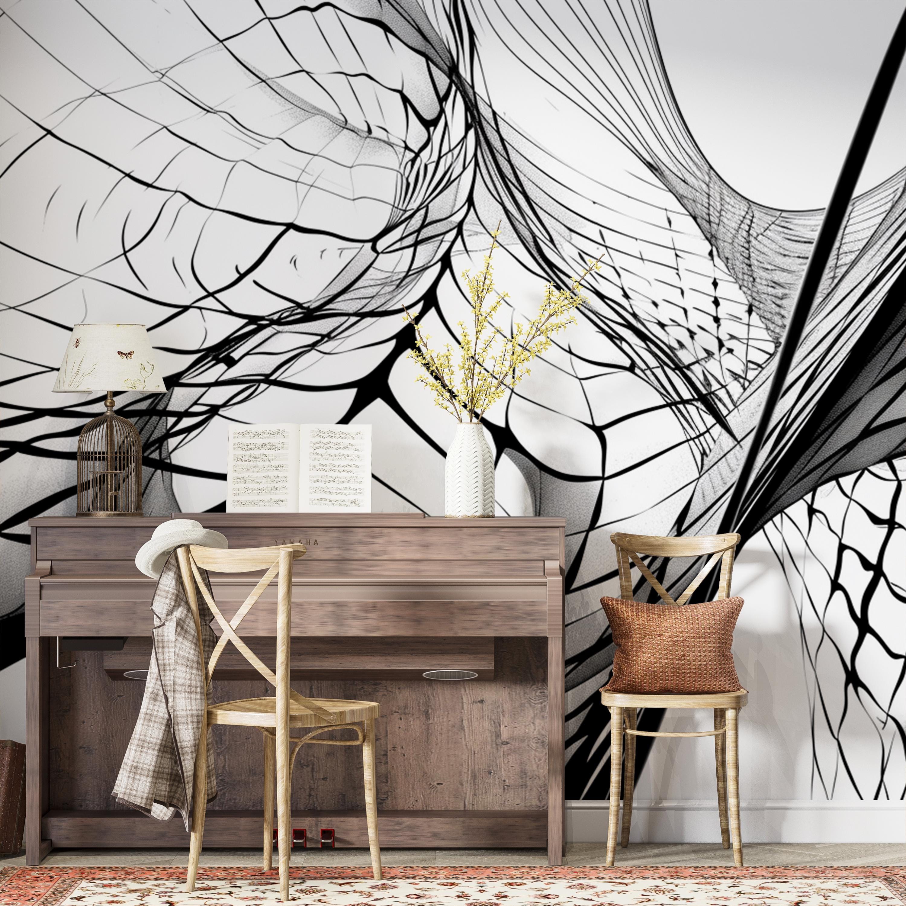 Optical Illusion Line Art Wallpaper