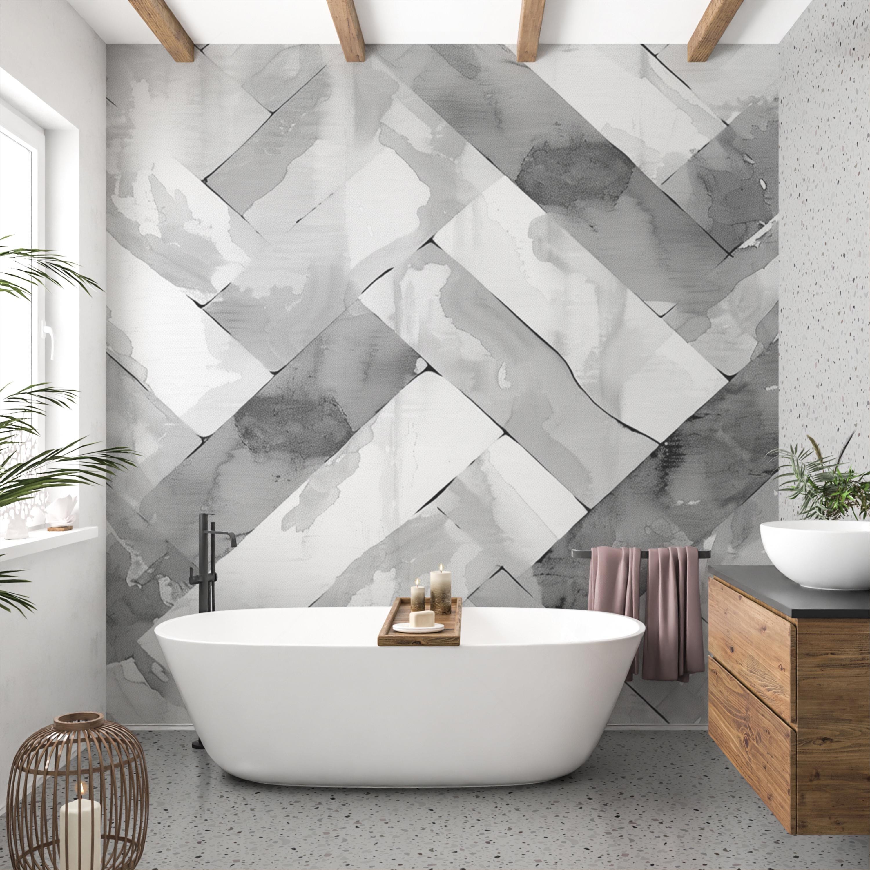 Monochrome Geometric Gray Wallpaper