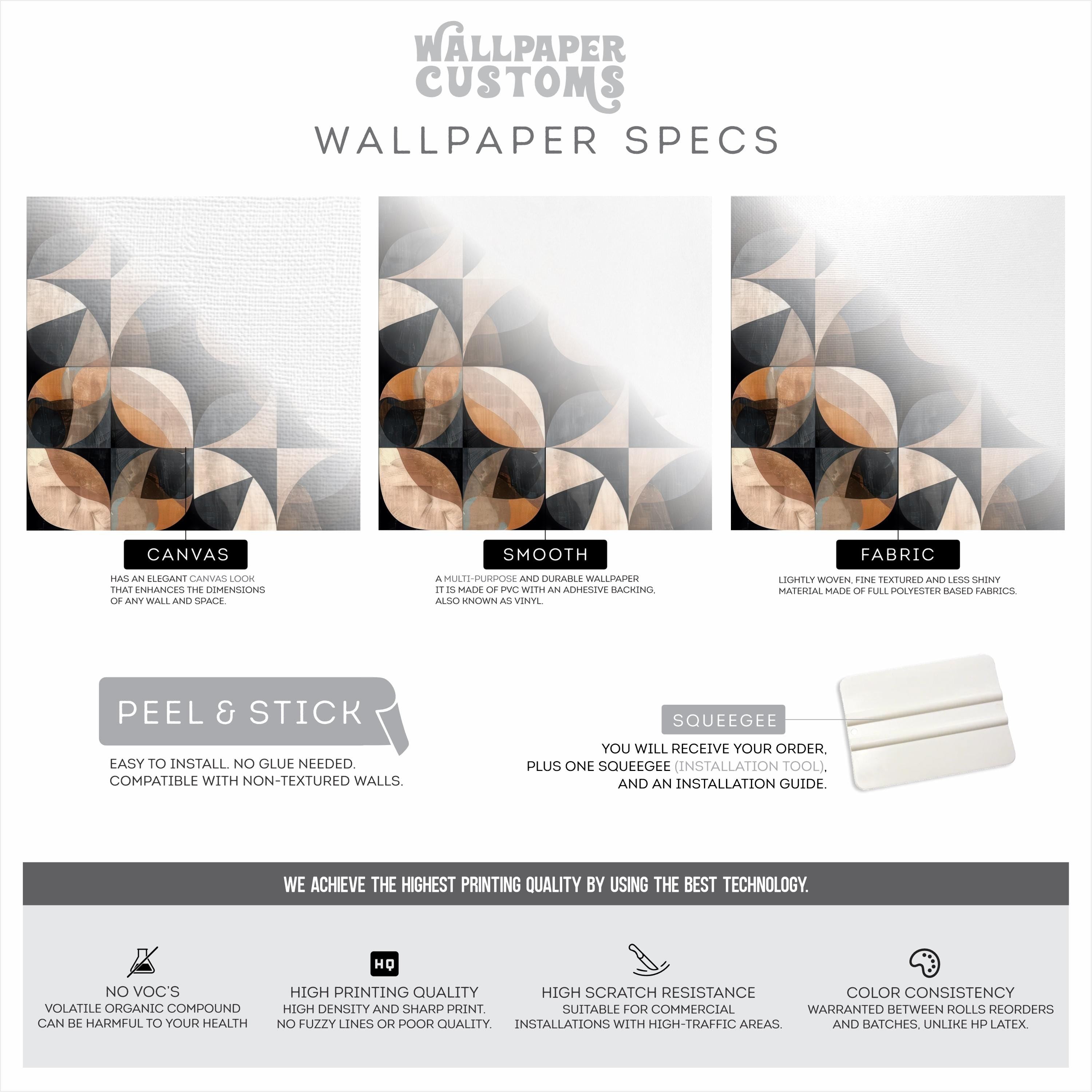 Retro Brown and Black Geometric Wallpaper