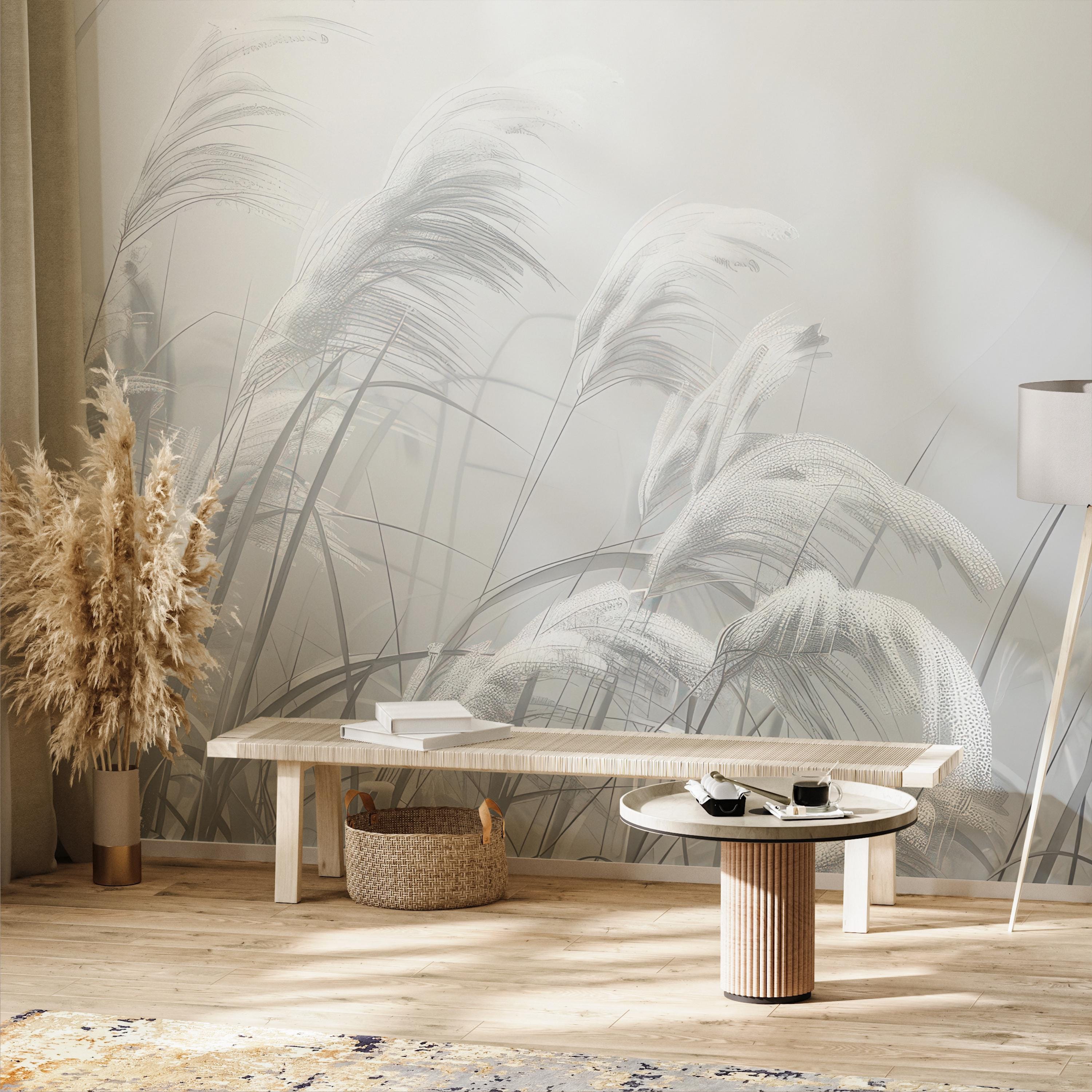 Minimalist Pampas Grass Wallpaper