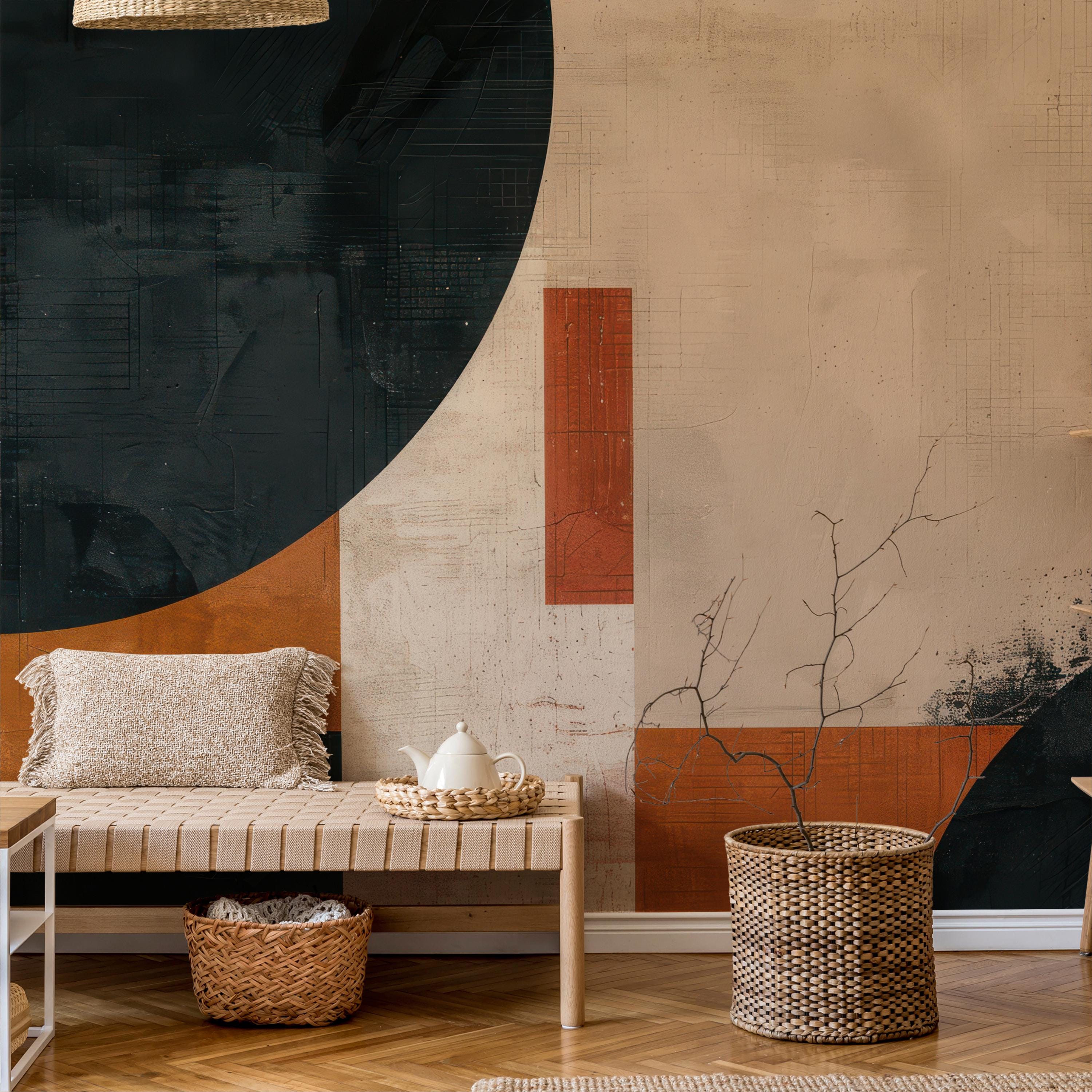 Earthy Rust Geometric Wallpaper