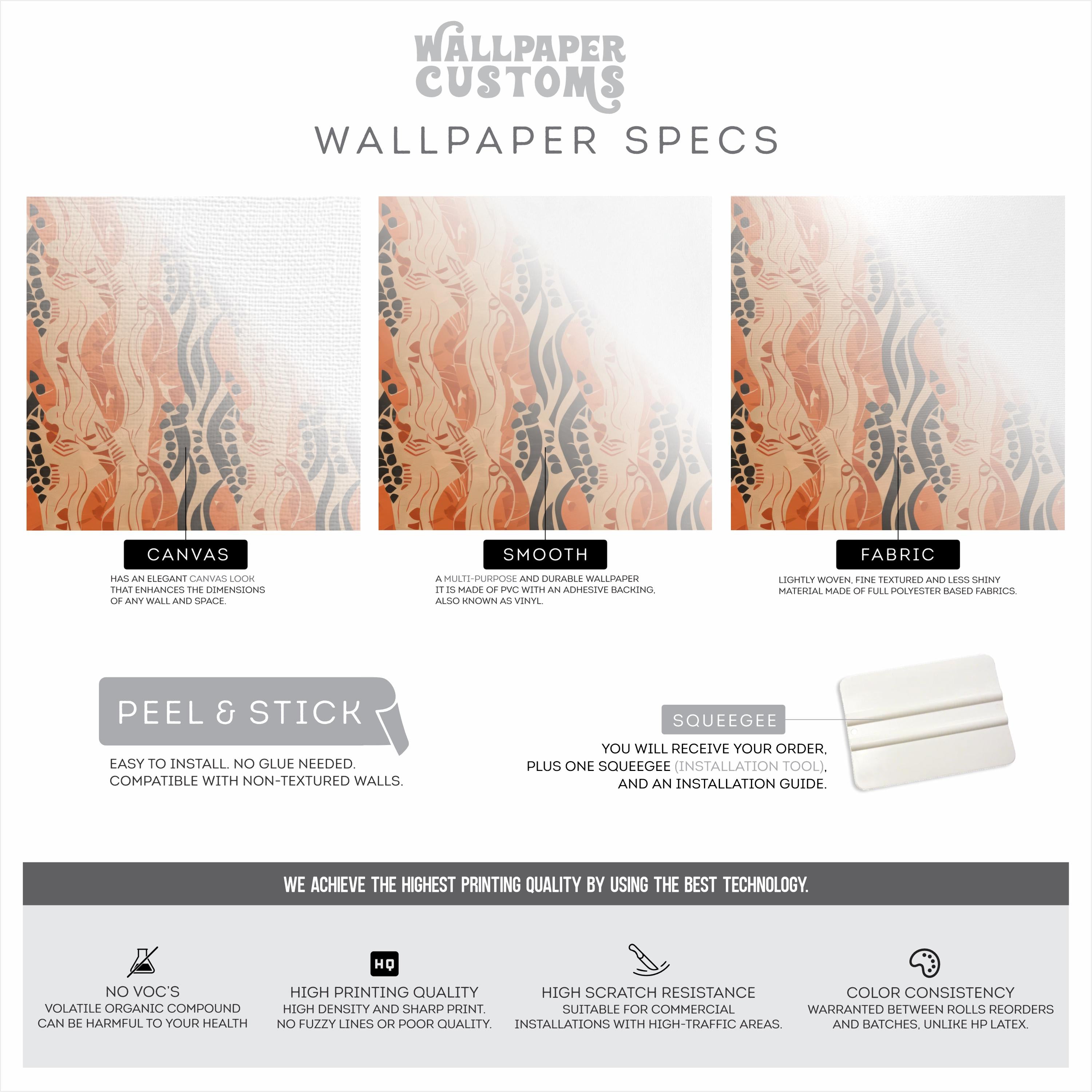 Orange and Black Tribal Wallpaper