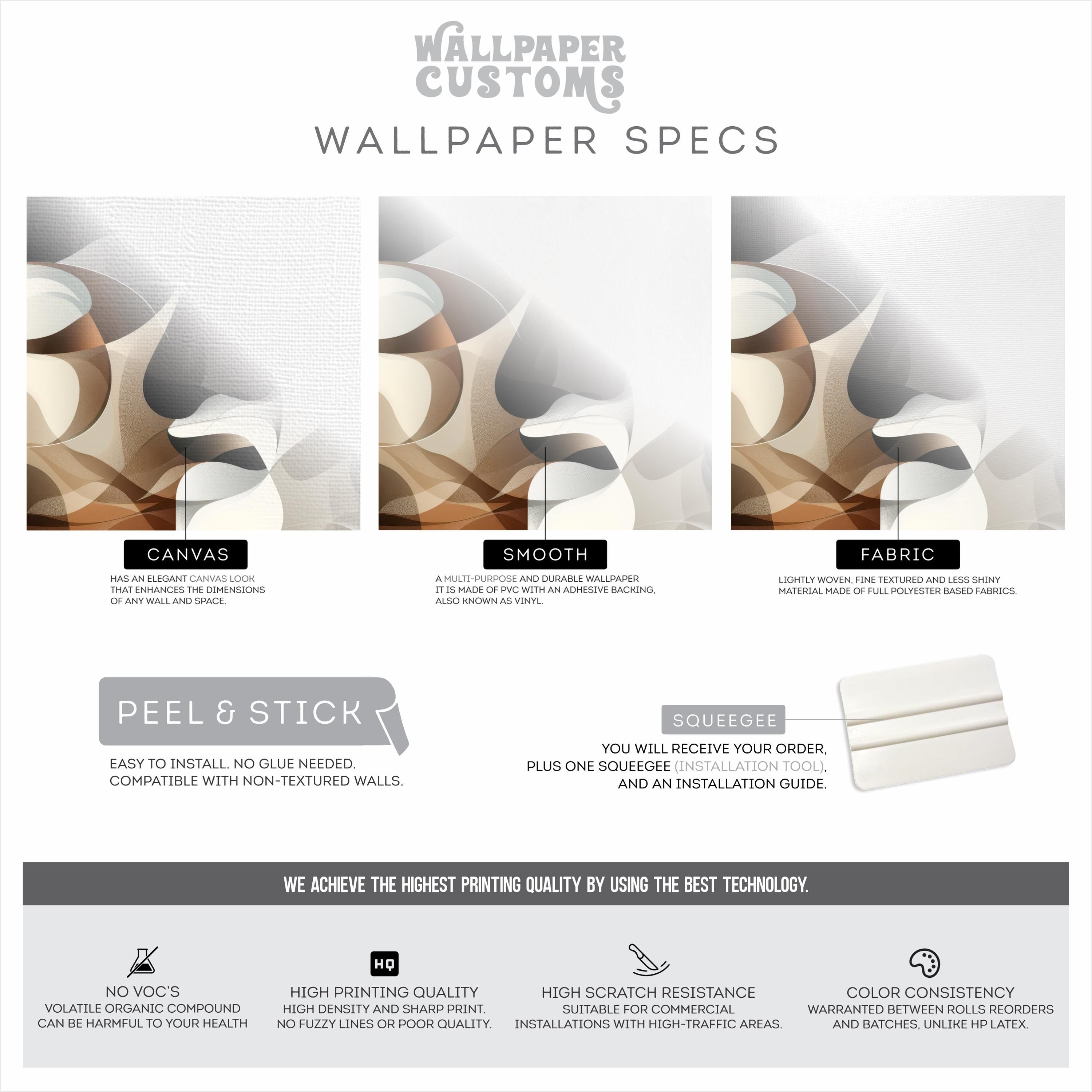 Soft Flowing Beige and Brown Abstract Wallpaper