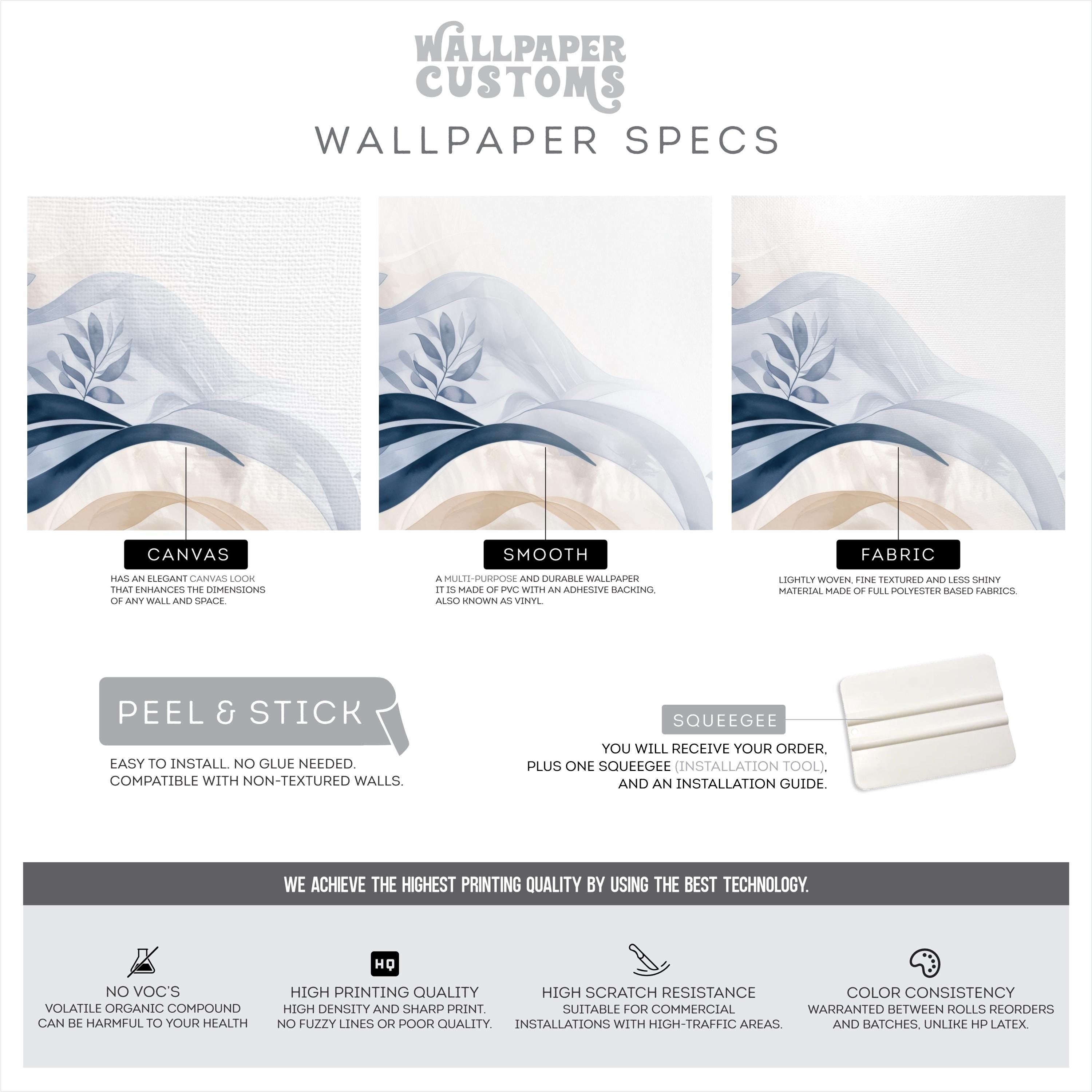 Soft Blue Abstract Leaf Wallpaper