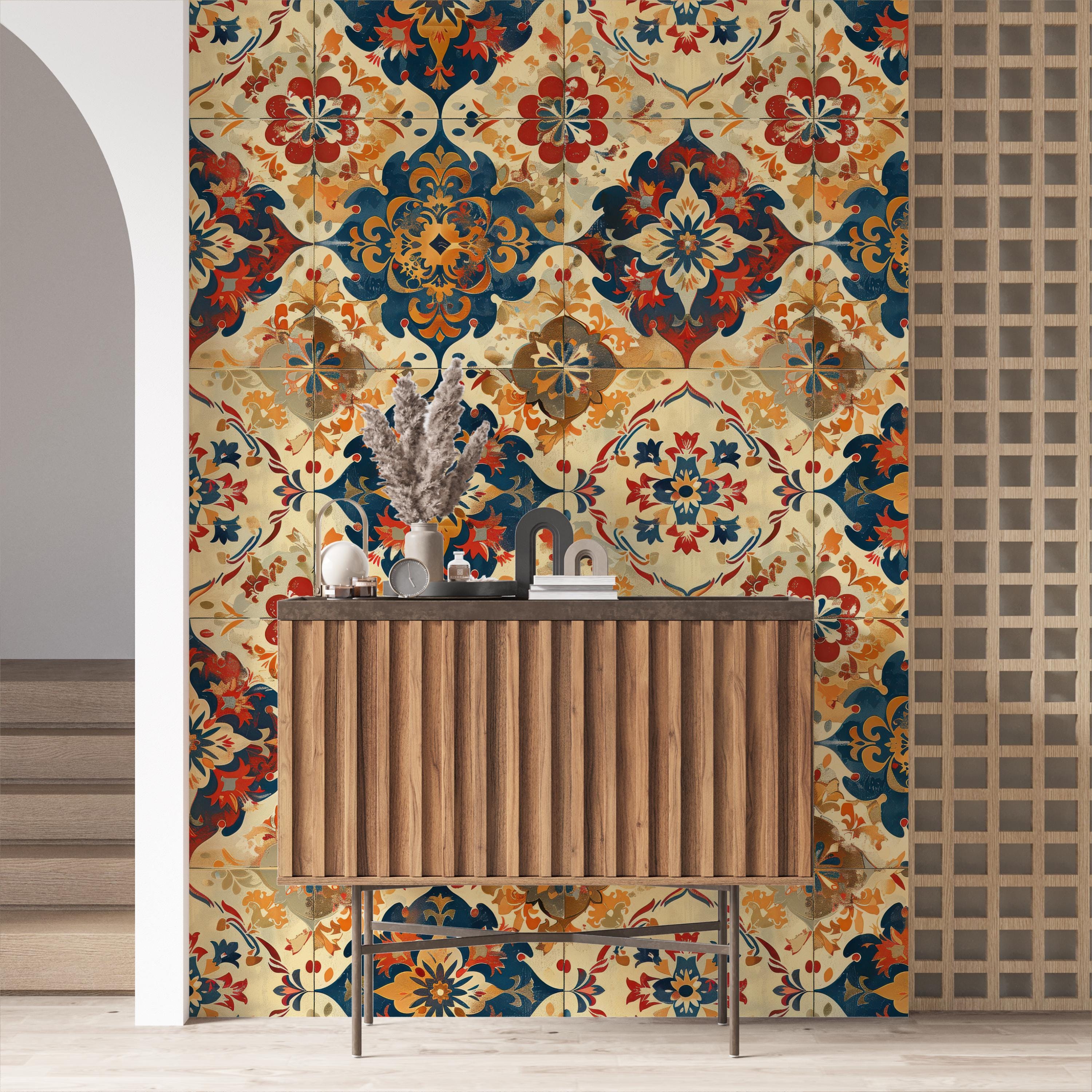 Colorful Mediterranean Tile Wallpaper